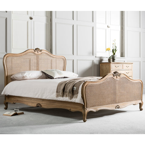 Jacob & Jacob Juliette Cane Weathered King Size Bed - Joshua Interiors Home Furniture and Accessories