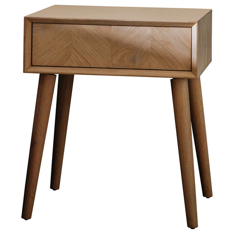 Jacob & Jacob Firenze Oak 1 Drawer Side Table / Bedside Table - Joshua Interiors Home Furniture and Accessories