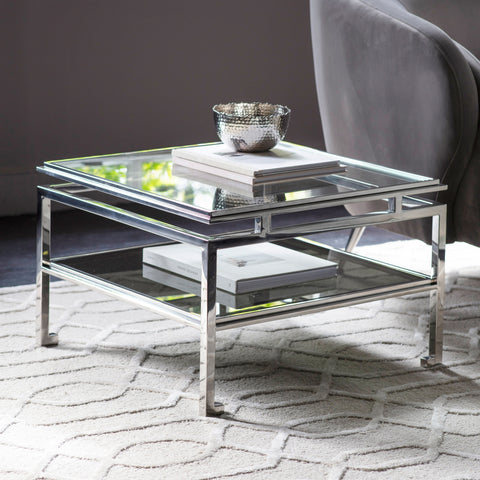 Jacob & Jacob Salerno Silver & Glass Side Table - Joshua Interiors Home Furniture and Accessories
