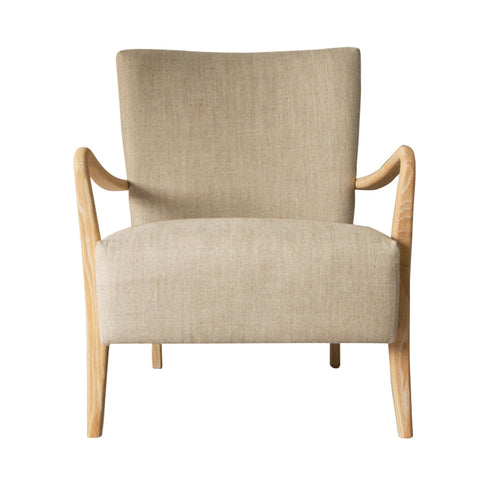 Jacob & Jacob Cassino Armchair Natural Linen - Joshua Interiors Home Furniture and Accessories