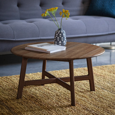 Jacob & Jacob Cordoba Walnut Round Coffee Table - Joshua Interiors Home Furniture and Accessories