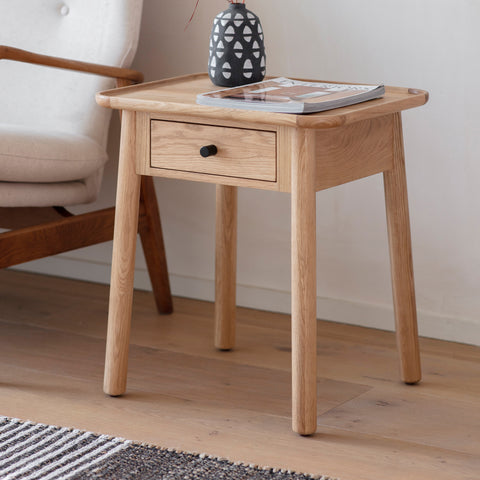 Jacob & Jacob Cookham Oak 1 Drawer Side Table - Joshua Interiors Home Furniture and Accessories