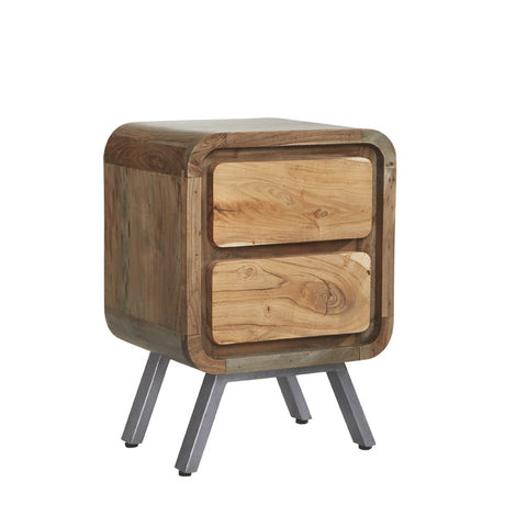 Indian Hub Aspen Wood Side Table / Bedside Table - Joshua Interiors Home Furniture and Accessories