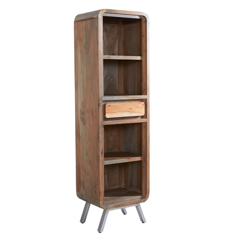 Indian Hub Aspen Wood Narrow Bookcase / Display Unit - Joshua Interiors Home Furniture and Accessories