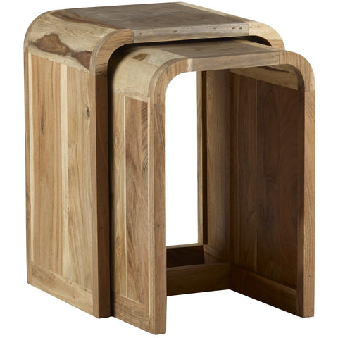 Indian Hub Aspen Wood Side Tables / Nest Tables - Joshua Interiors Home Furniture and Accessories