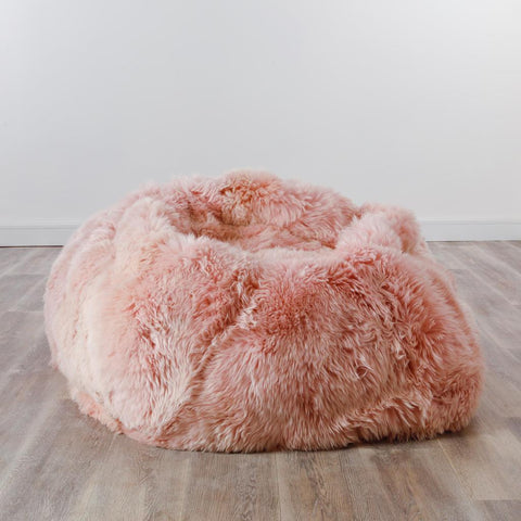 XXL Luxury Blush Pink Sheepskin Bean Bag - Joshua Interiors Home Furniture and Accessories