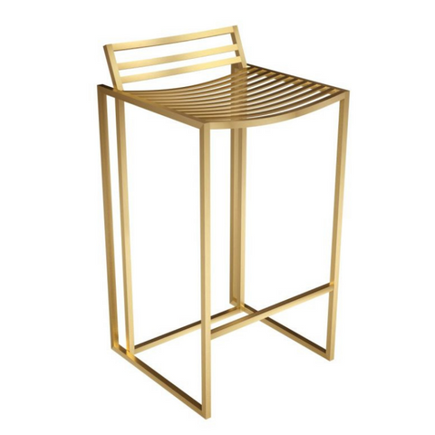 Federico Brass Brushed Bar Stool By Gillmore Space - Joshua Interiors Home Furniture and Accessories