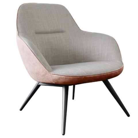 Divine Inspirations Puro Blush Pink Velvet & Grey Armchair - Joshua Interiors Home Furniture and Accessories