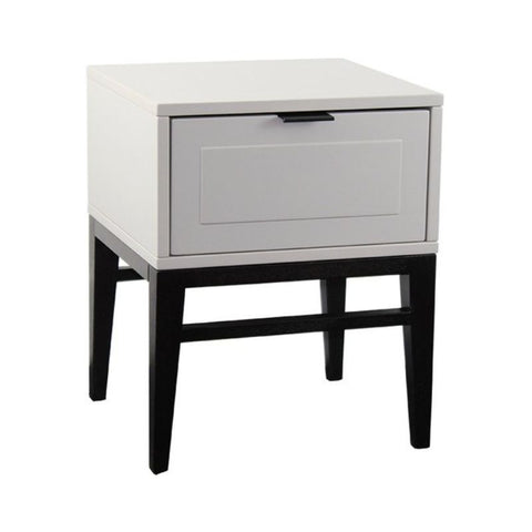 Divine Inspirations Elsa White And Black Bedside Table - Joshua Interiors Home Furniture and Accessories
