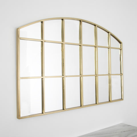 Milan Horizontal Arched Gold Frame Mirror - Joshua Interiors Home Furniture and Accessories