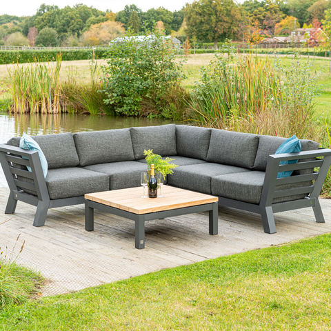 Meteoro Garden Corner Sofa Set By 4 Seasons Outdoors - Anthracite Grey