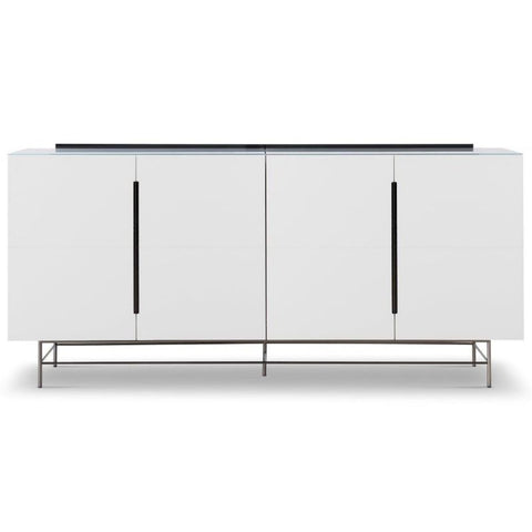 Alberto Four Door White And Black Sideboard By Gillmore Space - Joshua Interiors Home Furniture and Accessories
