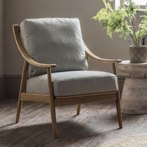 Jacob & Jacob Uxbridge Natural Off White Linen Armchair / Accent Chair