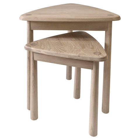 Jacob & Jacob Whitby Oak Nest Of Side Tables - Joshua Interiors Home Furniture and Accessories