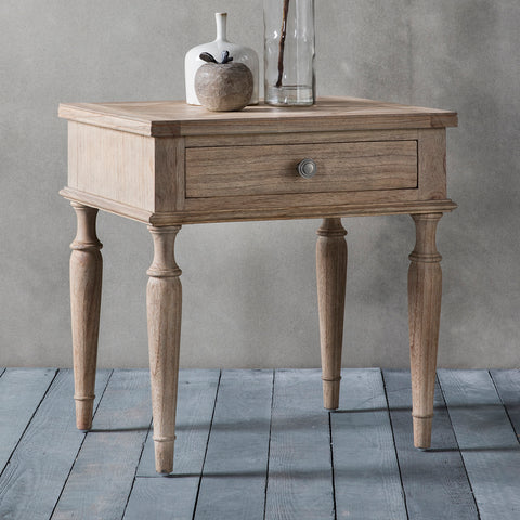 Jacob & Jacob Brittania Mindy Ash 1 Drawer Side Table - Joshua Interiors Home Furniture and Accessories