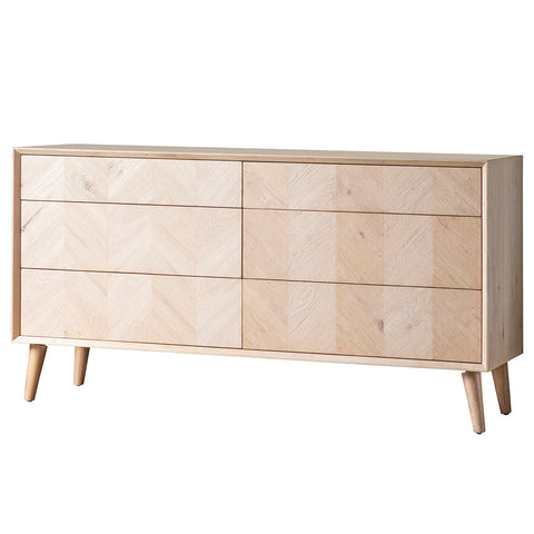 Jacob & Jacob Firenze Oak 6 Drawer Sideboard / Chest Of Drawers - Joshua Interiors Home Furniture and Accessories