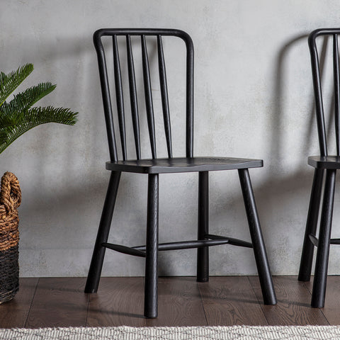 Jacob & Jacob Whitby Black Oak Dining Chair - Joshua Interiors Home Furniture and Accessories