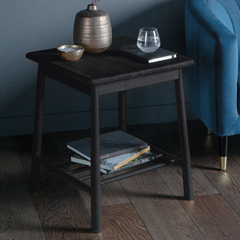 Jacob & Jacob Whitby Black Oak Side Table - Joshua Interiors Home Furniture and Accessories