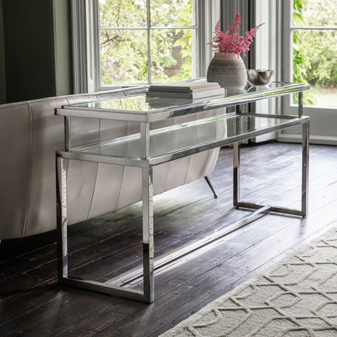 Jacob & Jacob Madrid Silver & Glass Console Table - Joshua Interiors Home Furniture and Accessories