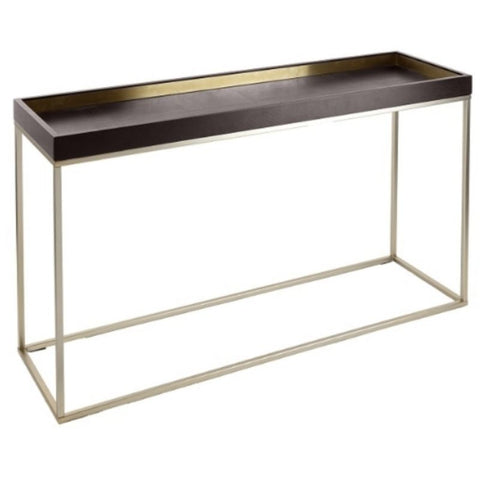 M&H Decor RV Range Luxurious Chocolate Brown And Gold Console Table - Joshua Interiors Home Furniture and Accessories