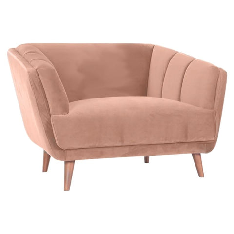 Divine Inspirations Escallope Pink Velvet Loveseat - Joshua Interiors Home Furniture and Accessories