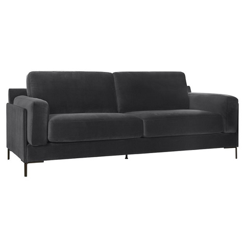 Divine Inspirations Ravello Dark Grey Velvet 3 Seater Sofa - Joshua Interiors Home Furniture and Accessories