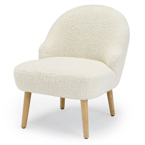 Teddy White Faux Sheepskin Accent Chair - Joshua Interiors Home Furniture and Accessories