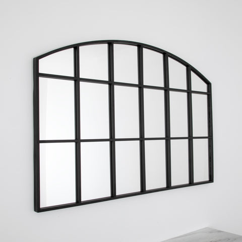 Milan Horizontal Arched Black Frame Mirror - Joshua Interiors Home Furniture and Accessories