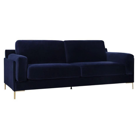 Divine Inspirations Ravello Dark Blue Velvet 3 Seater Sofa - Joshua Interiors Home Furniture and Accessories