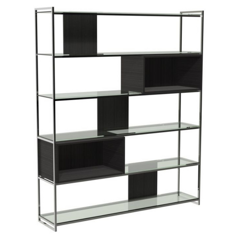 Federico Black Oak And Polished Chrome Frame By Gilmore Space - Joshua Interiors Home Furniture and Accessories