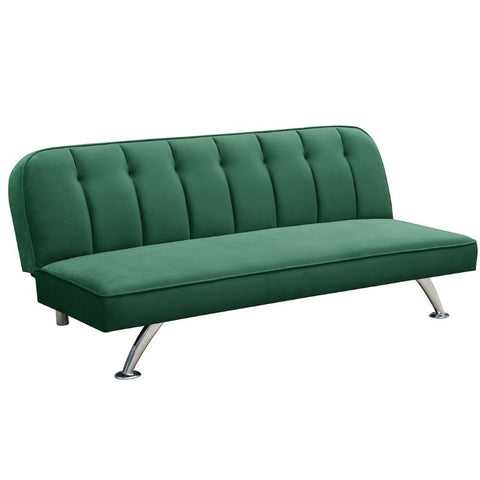 Brighton Green Velvet 3 Seater Sofa Bed - Joshua Interiors Home Furniture and Accessories